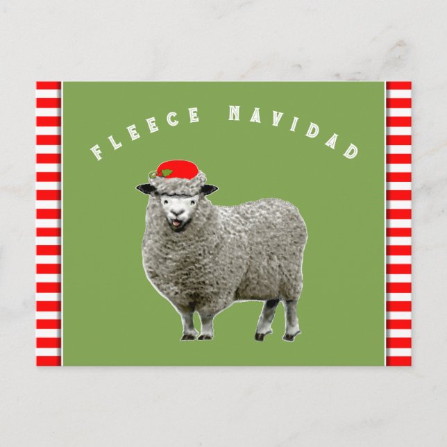 Funny Feliz Navidad Christmas Holiday Postcard (Front)