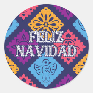 Funny feliz navidad classic round sticker