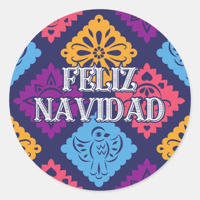 Funny feliz navidad classic round sticker (Front)