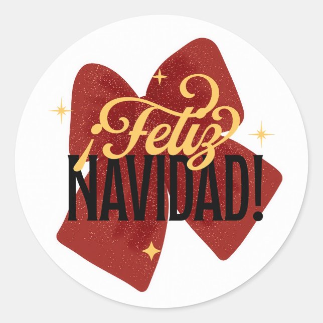 Funny feliz navidad classic round sticker (Front)