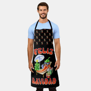Funny Feliz Navidad Cute Christmas Chilli Apron