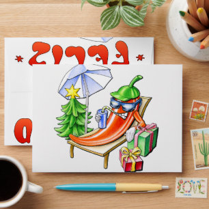 Funny Feliz Navidad Cute Christmas Chilli Envelope