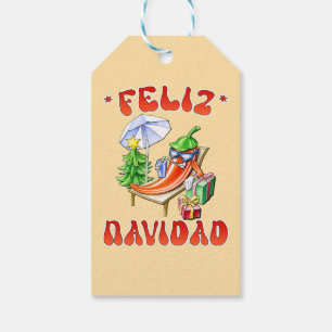 Funny Feliz Navidad Cute Christmas Chilli Gift Tags