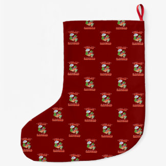 Funny Feliz Navidad Cute Christmas Chilli Large Christmas Stocking
