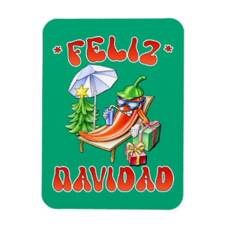 Funny Feliz Navidad Cute Christmas Chilli Magnet