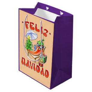 Funny Feliz Navidad Cute Christmas Chilli Medium Gift Bag