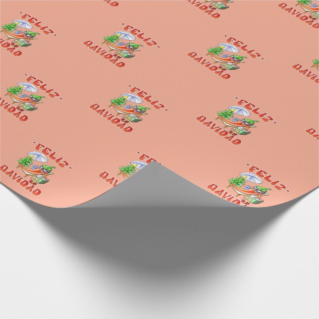 Funny Feliz Navidad Cute Christmas Chilli Wrapping Paper (Corner)