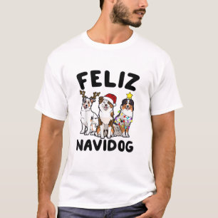 Funny Feliz Navidog Australian Shepherd dog lover T-Shirt