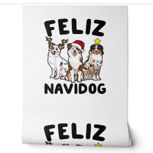 Funny Feliz Navidog Australian Shepherd dog lover Wallpaper