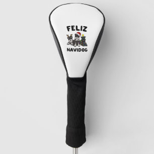 Funny Feliz Navidog Miniature Schnauzer dog lover Golf Head Cover