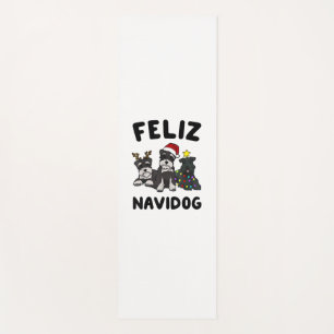 Funny Feliz Navidog Miniature Schnauzer dog lover Yoga Mat