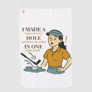 Funny Female Golfer – Hole in One (Sort of Golf Towel