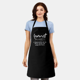 Funny Feminist Definition Black Apron