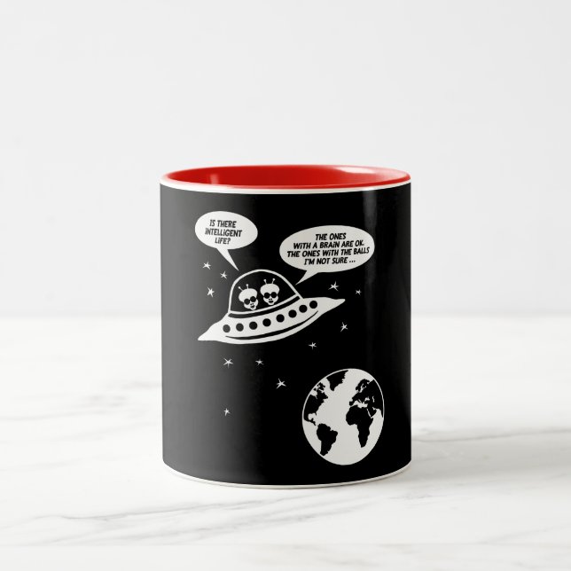 Funny Feminist Gifts, Nerdy Sarcasm Sayings Two-Tone Coffee Mug (Center)