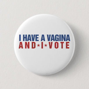 Funny feminist humour 6 cm round badge