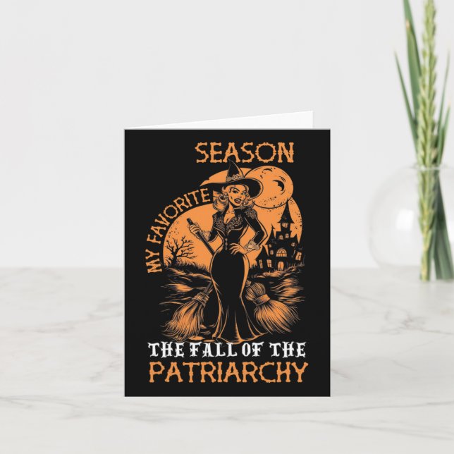 Funny Feminist Witch My Favourite Season Witches H Card (Front)