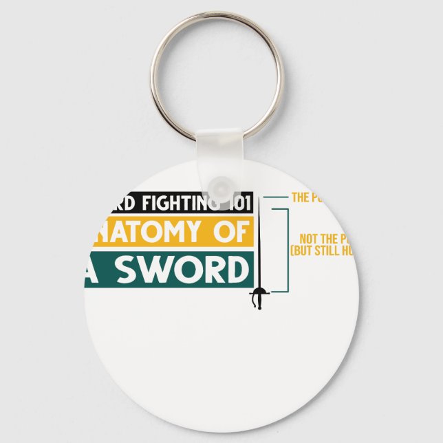 Funny Fencing Anatomy Sword Fighting Fencer T-Shir Key Ring (Front)