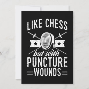 Funny Fencing Design Like Chess But With Puncture Holiday Card