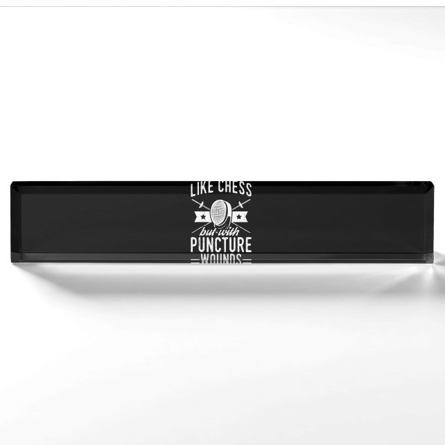 Funny Fencing Design Like Chess But With Puncture Nameplate (Front)