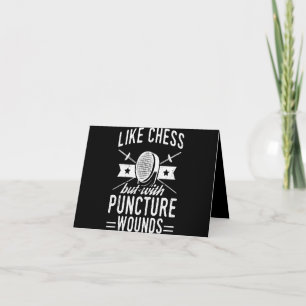 Funny Fencing Design Like Chess But With Puncture Thank You Card