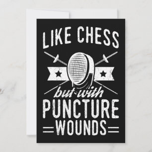 Funny Fencing Design Like Chess But With Puncture Thank You Card
