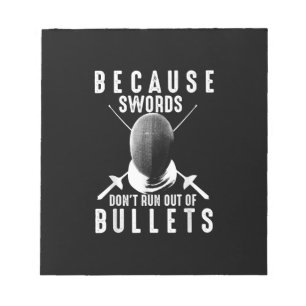 Funny Fencing Gift Cute Fencer Love Sword Fighter Notepad