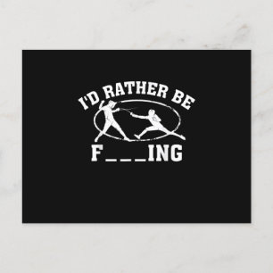 Funny Fencing Sport Gift  Cute Fencers Fighters Me Announcement Postcard