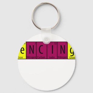 Funny Fencing T-Shirt I Periodic Elements Nerd Gif Key Ring