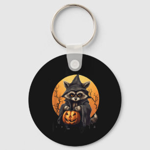 Funny Feral And Spooky Cute Racoon Halloween For Key Ring