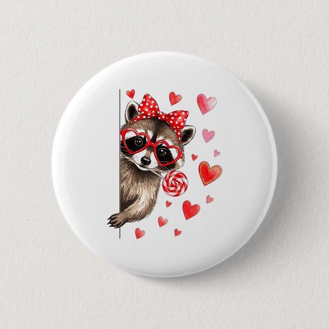 Funny Feral Raccoon Valentine's Day Sarcastic Humo 6 Cm Round Badge (Front)