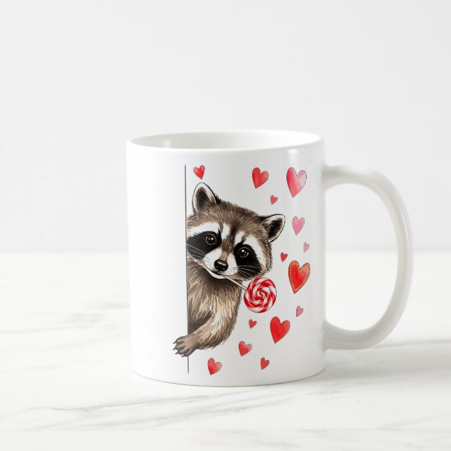 Funny Feral Raccoon Valentine's Day Sarcastic Humo Coffee Mug (Right)