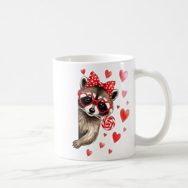 Funny Feral Raccoon Valentine's Day Sarcastic Humo Coffee Mug (Right)