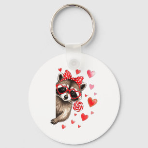 Funny Feral Raccoon Valentine's Day Sarcastic Humo Key Ring