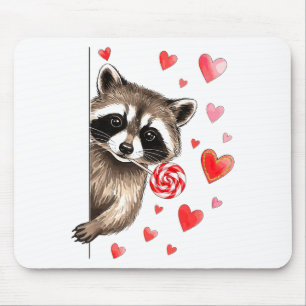Funny Feral Raccoon Valentine's Day Sarcastic Humo Mouse Pad