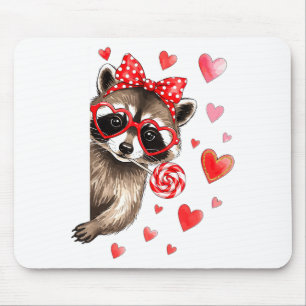Funny Feral Raccoon Valentine's Day Sarcastic Humo Mouse Pad