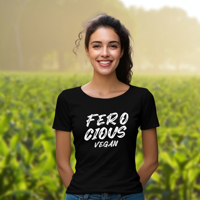 Funny Ferocious Vegan, Minimalist  T-Shirt (Creator Uploaded)