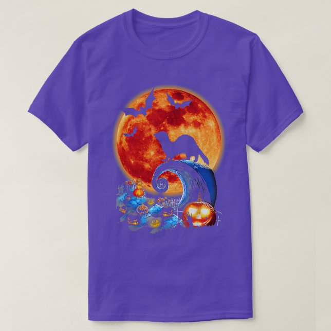 Funny Ferret And Moon Halloween Costume Silhouette T-Shirt (Design Front)