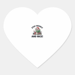 Funny Ferret Christmas Stay Noodly And Nice Heart Sticker
