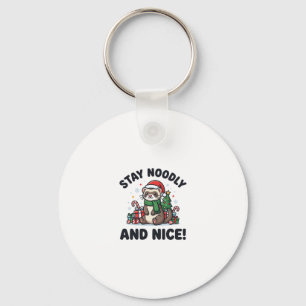Funny Ferret Christmas Stay Noodly And Nice Key Ring