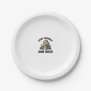 Funny Ferret Christmas Stay Noodly And Nice Paper Plate