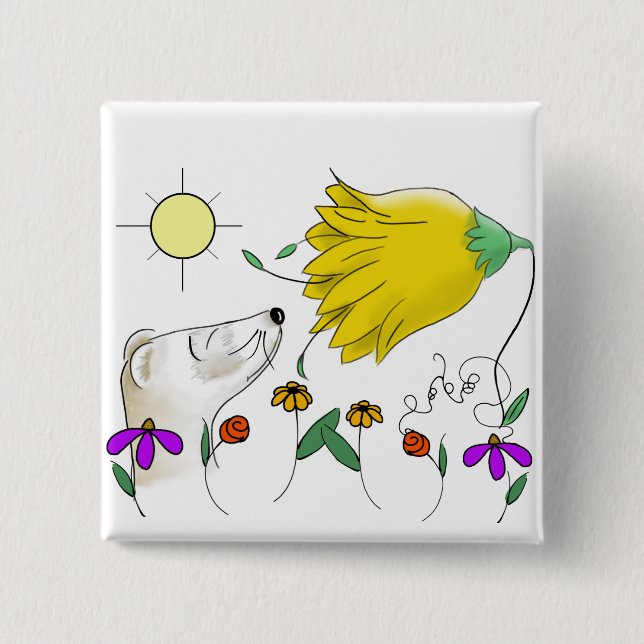Funny Ferret Face 15 Cm Square Badge (Front)