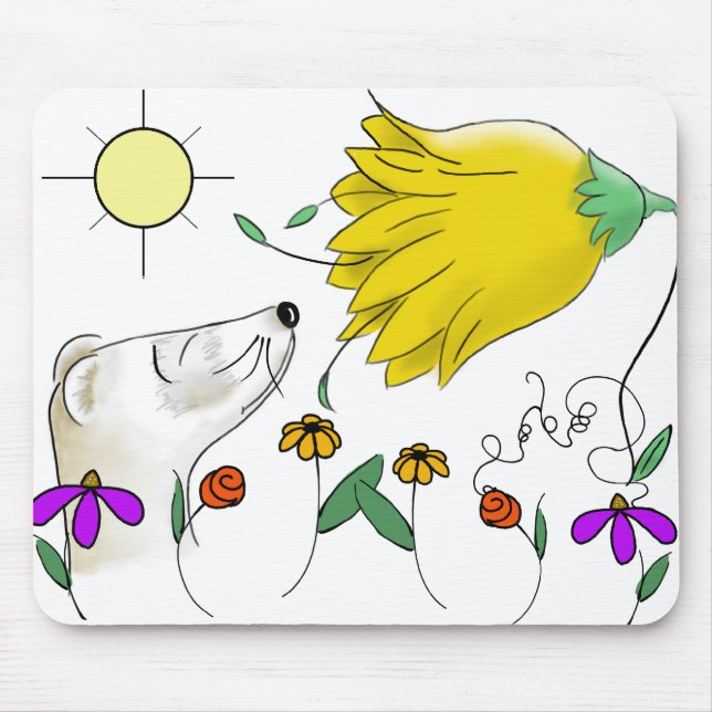 Funny Ferret Face Mouse Pad (Front)