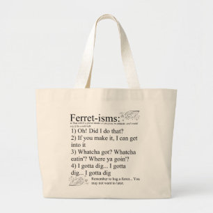 Funny Ferret Gifts Large Tote Bag