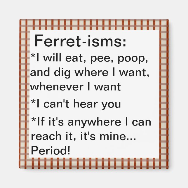 Funny Ferret-ism Quotes Magnet (Front)