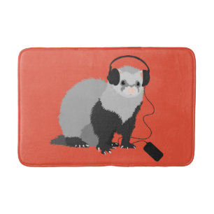Funny Ferret Music Lover Bath Mat