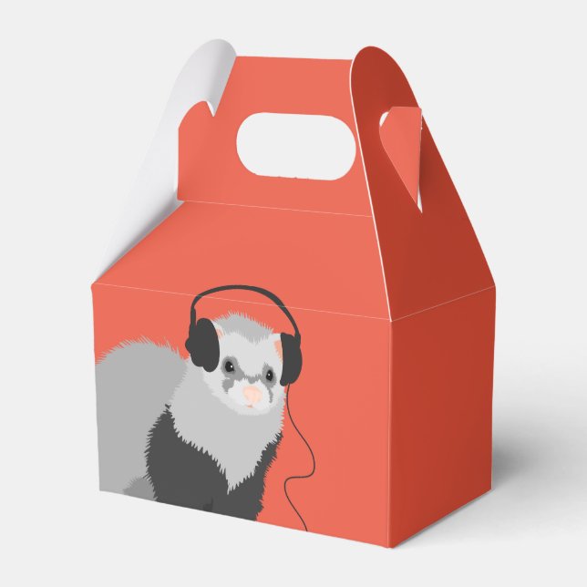 Funny Ferret Music Lover Favour Box (Front Side)