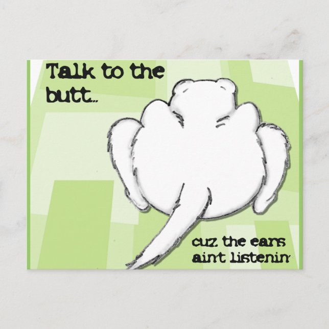 Funny Ferret Talk to the Butt Postcard (Front)
