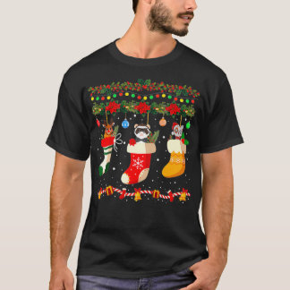 Funny Ferret Xmas Socks Ferret Lover Christmas T-Shirt