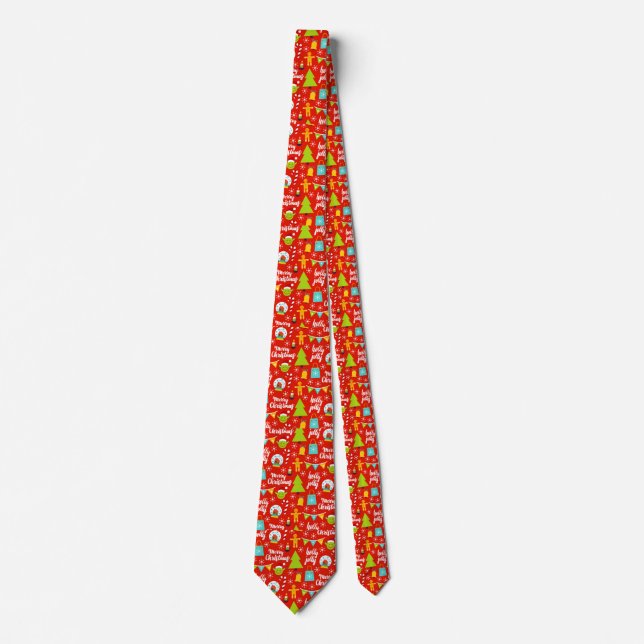 Funny & Festive Christmas Design Tie (Front)