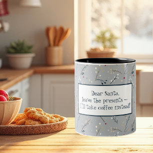 Funny Festive Christmas  Two-Tone Coffee Mug